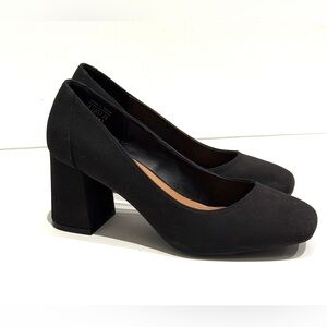 Call It Spring Vegan Black Block Heel Pumps 6